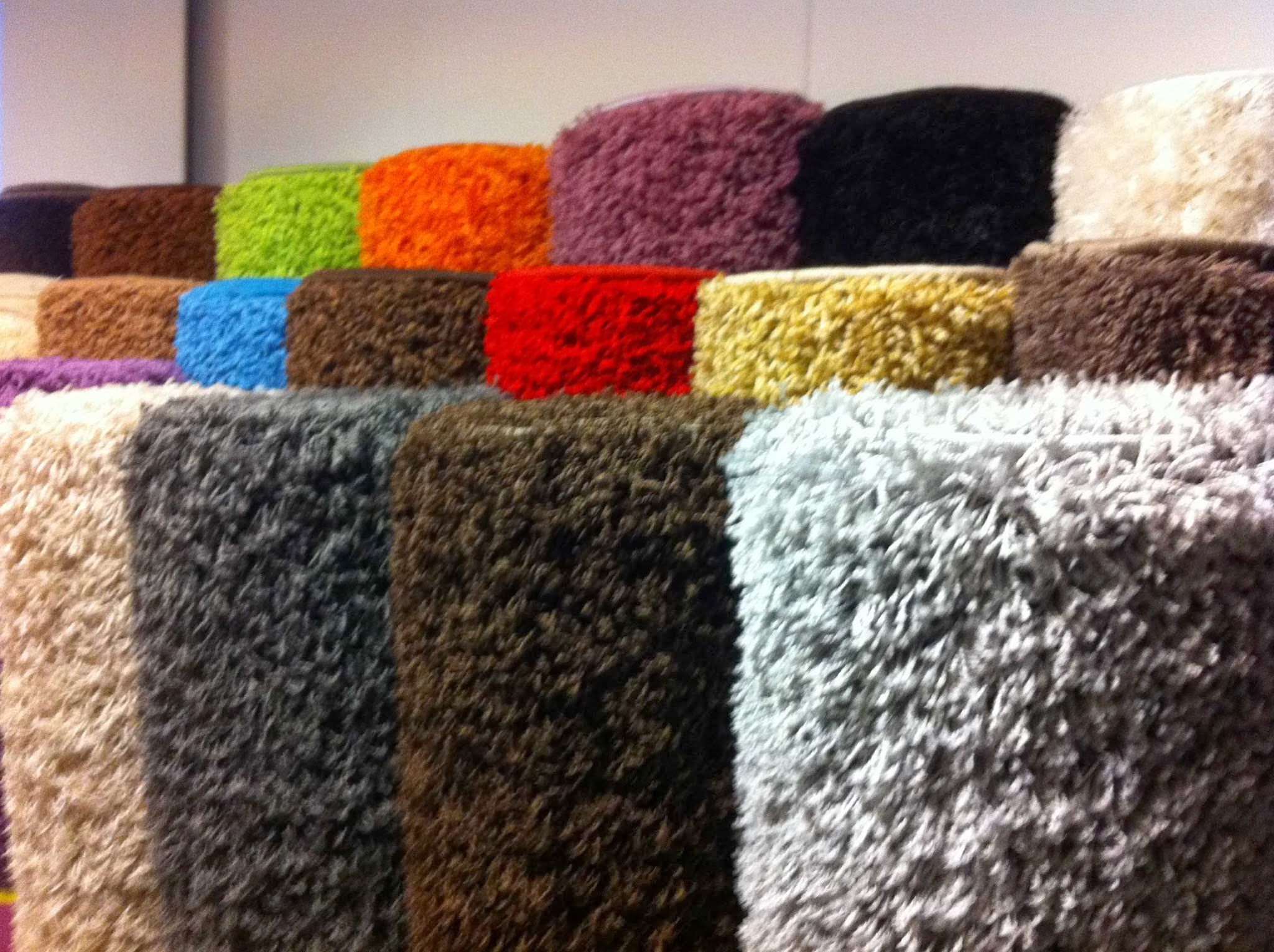 Kleurstalen van vloerkleden en karpetten